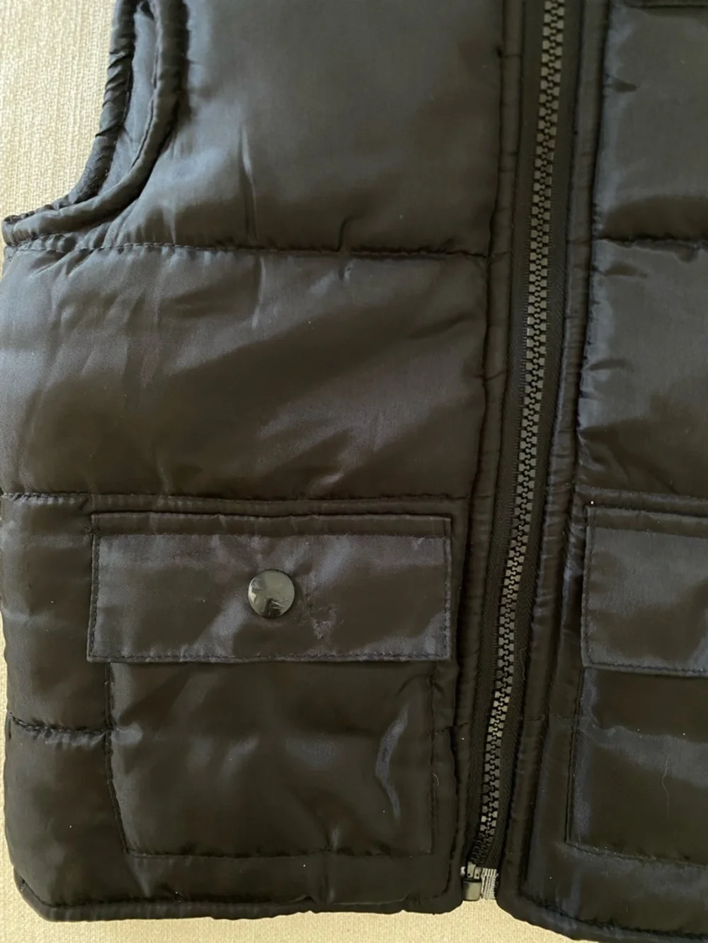 Wrangler Black Quilted Puffer Vest with Red Logo Patch